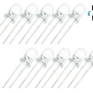 10 x 5mm Red and Blue Alternately Flashing Clear LED Diode Blinking Bi-Colour