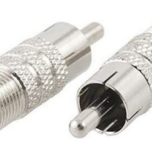 Pair F Type Female to RCA Phono Male Plug Adapter Coax to Audio/Video Converter