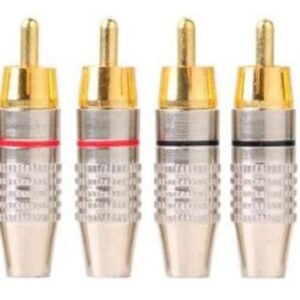 4 x 24k Gold Plated Phono RCA Plugs Male Screw Connectors HiFi Audio Metal