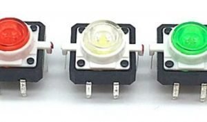 2 x Illuminated LED Tactile Switch 12x12x7.3mm White Green Red Yellow Blue Open