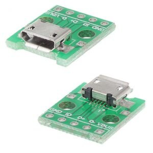 2 x USB Micro Female Socket Breakout Board 2.54mm Pitch DIP Adapter Connector