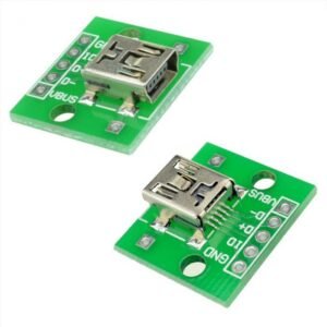 2 x USB Mini Female Socket Breakout Board 2.54mm Pitch DIP Adapter Connector