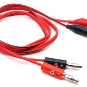 Pair 1m Banana Plug to Crocodile Clip Lead Cable Red & Black Alligator Clips