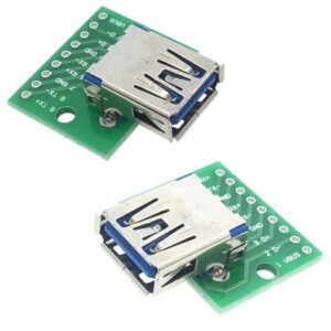 2 x USB 3.0 Type A Female Socket Breakout Board 2.54mm Pitch DIP Adapter Connect