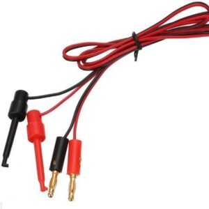 1m Banana Plug to Test Hook Clip Probe Lead Cable Red & Black Pair 4mm Banana UK
