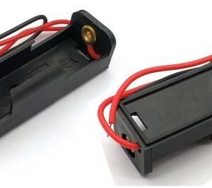 2 x Single AA Battery Holder Box with 125mm Flying Lead Wire Black UK