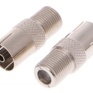 2 x Female F Type to RF Coax Socket Adaptors TV Aerial Connector Converter