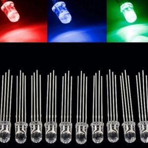 10 x 5mm RGB LED Common Anode 4 Pin Water Clear Multicolour Diodes Arduino UK