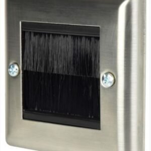 Steel Brush Strip Wall Plate Single Gang Faceplate Cable Tidy Outlet for Home AV