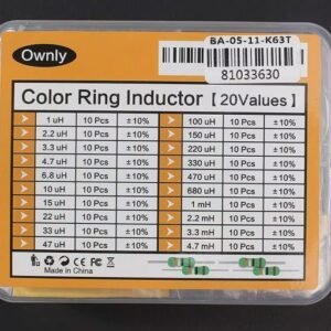 200pcs Axial Inductor Kit 1µH–4.7mH 0.5W 20 Values x 10pcs Storage Case Included