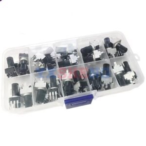 RV09 Rotary Potentiometer Kit Vertical 12.5mm Shaft 9 Values Adjustable Resistor