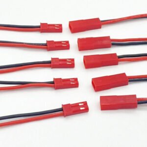 10x JST SM 2-Pin Plug & Socket Connector Cable Set 100mm 24AWG Wire Male/Female