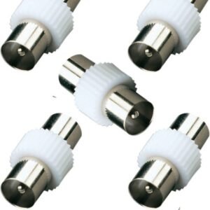 5 x RF Male to Male Plug Connector TV Aerial Coax Coupler Adapter UK Stock