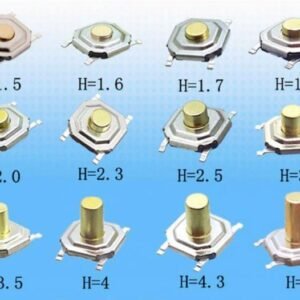 5 x 4x4mm SMD Micro Tactile Push Button Switch 4 Pin Momentary Round Button UK