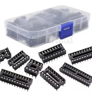 66PCS IC Sockets DIP Kit 6 8 14 16 18 20 24 28 Pin Connector Set with Case UK