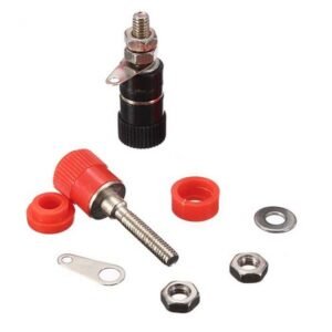 2 x Binding Post Terminal Speaker Test Connectors 4mm Red & Black Pair Banana