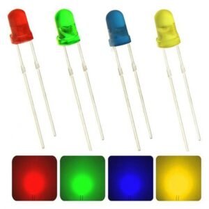 10 x 5mm Self Flashing Blinking Diffused LEDs Red Green Blue Yellow 1.5Hz Flash