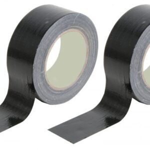 2 x Black Roll Gaffa Tape 50mm x 50m Duck Cloth Strong Adhesive Tape