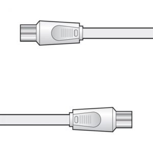 White 2m TV Aerial Coaxial Lead Male to Male RF Plug 75 Ohm Cable