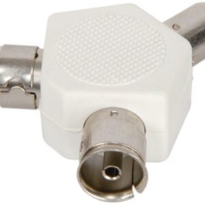 2 Way TV Aerial Coaxial Splitter RF Y Adapter Male to 2 Female 75 Ohm UK