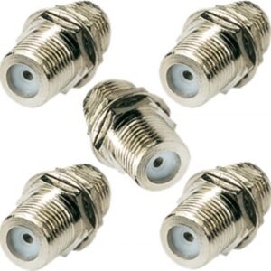 5 x F Type Plug Coupler Female Panel Mount Connectors Female to Female Couplers