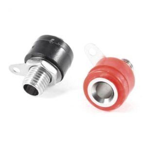 2 x Panel Mount Binding Post Terminal Connectors 4mm Banana Red & Black