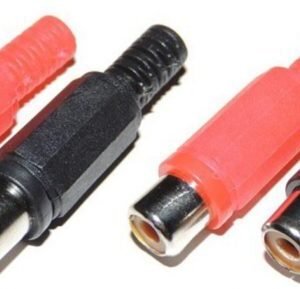 4 x RCA Phono Female Inline Cable Sockets Solder Connectors HiFi Audio Red Black