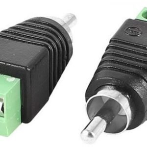 Pair RCA Male to Screw Connector Terminal Phono Male Plug Audio CCTV UTP Camera