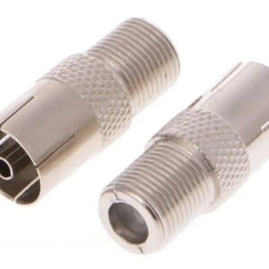 2 x Female F Type to RF Coax Socket Adaptors TV Aerial Connector Converter
