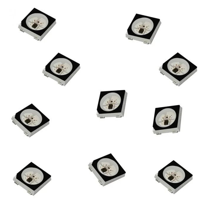 10 x WS2812B 4 Pin 5050 SMD Addressable Digital RGB LED Chips Black WS2811