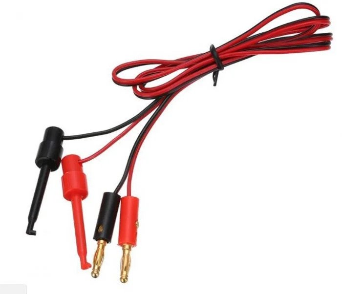 1m Banana Plug to Test Hook Clip Probe Lead