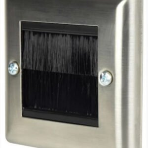 Steel Brush Strip Wall Plate Single Gang Faceplate Cable Tidy Outlet for Home AV
