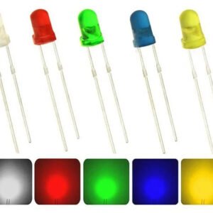 10 x 3mm Diffused LED Blue Yellow Green Red