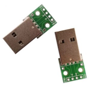 2 x USB Type A Male Plug Breakout Board 2.54mm Pitch DIP Adapter