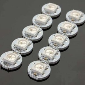 10 x WS2812B RGB LED Pixels on Mini White PCB Individually Addressable 5V DC