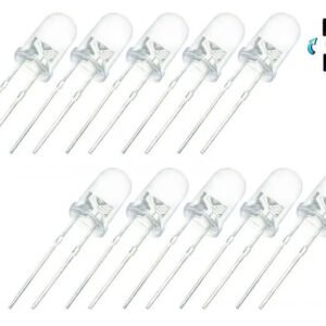 10 x 5mm Red and Blue Alternately Flashing Clear LED Diode Blinking Bi-Colour