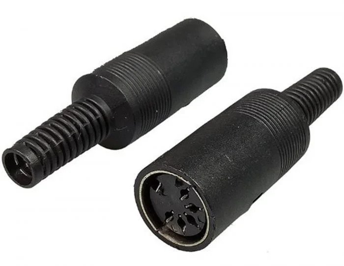 Pair Female 5 Pin DIN Socket Connector Audio Video