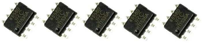 5x JRC4558 SOP8 Dual Op Amp IC Monolithic Operational Amplifier Surface Mount