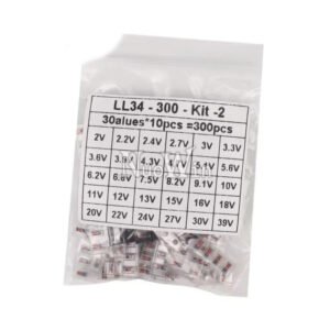 300pcs SMD LL34 Zener Diode Kit 0.5W 2V–39V 30 Values x 10pcs ESD Safe 1/2W