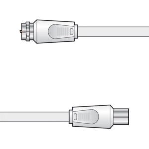 2m F Plug to Coaxial RF Plug Lead Cable White