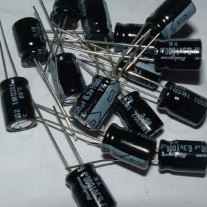 5 x Electrolytic Capacitors 1µF 50V 85° Through Hole PCB