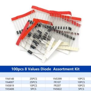 100PCS Fast Switching & Schottky Diode Kit 1N4148 1N4007 1N5819 FR107 FR207 1N54