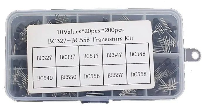 200PCS NPN & PNP Transistor Kit BC327 BC337 BC517 BC547 BC548 BC549 BC550 BC556