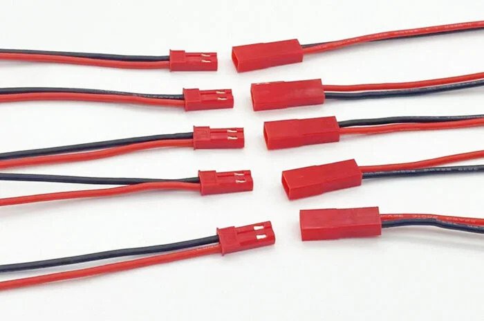 10x JST SM 2-Pin Plug & Socket Connector Cable Set 100mm 24AWG Wire Male Female