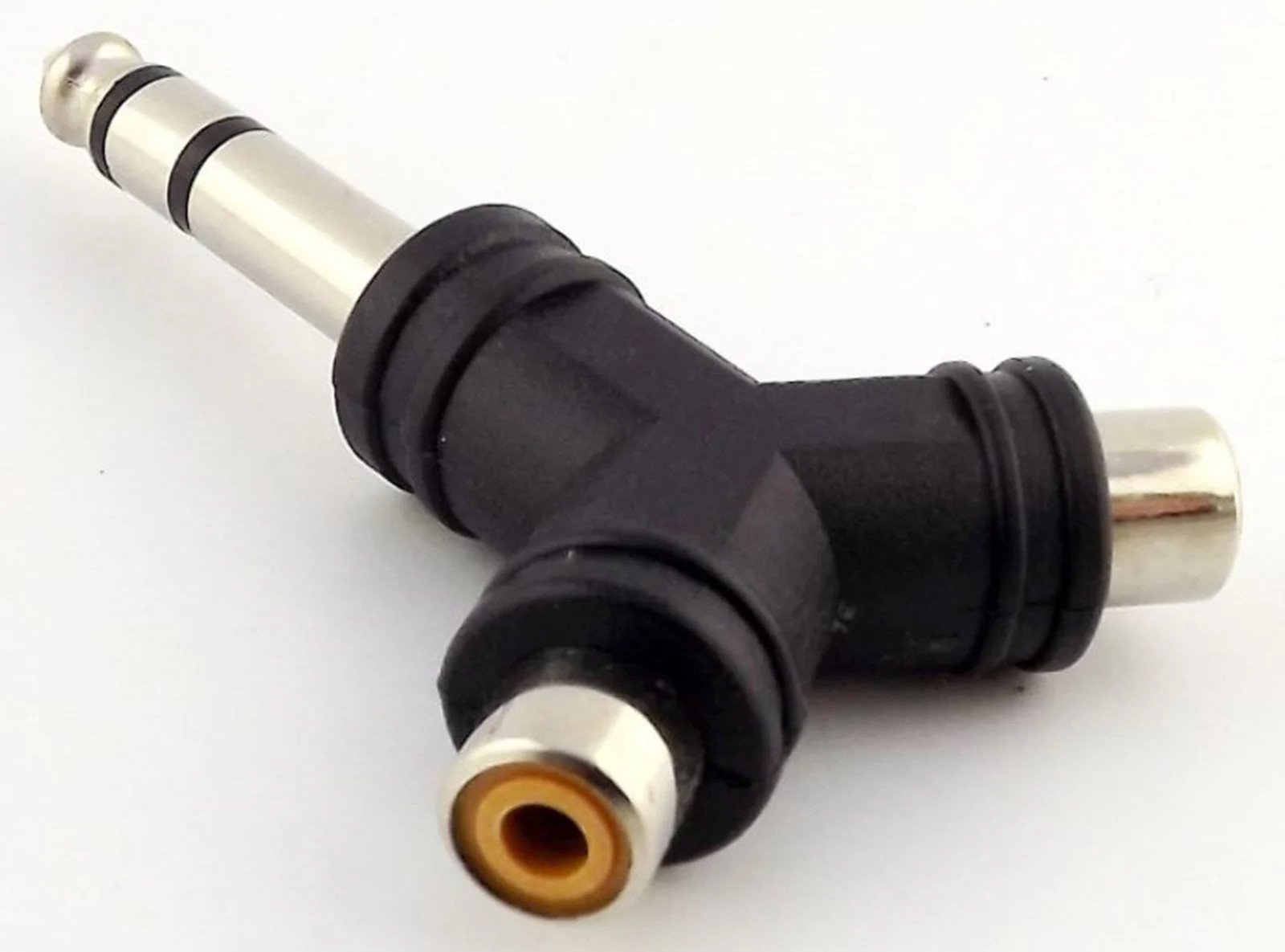 Pair RCA Phono Female to 6.35mm 1/4" Stereo Male Jack Plug Adapters Audio - Image 3