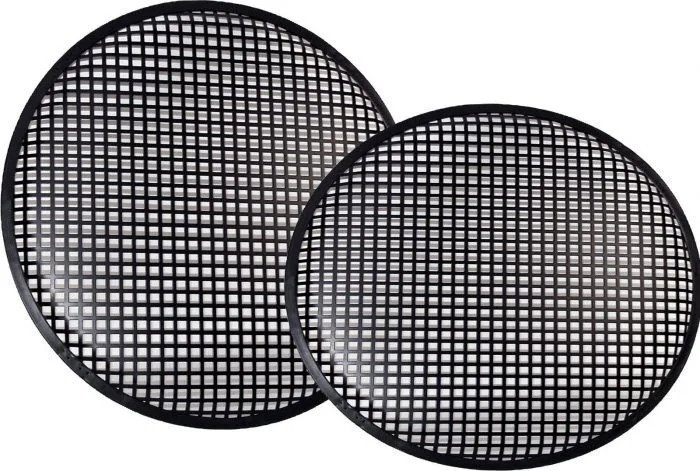 Pair of 15" Speaker Grills Subwoofer Metal Mesh Covers Black Steel